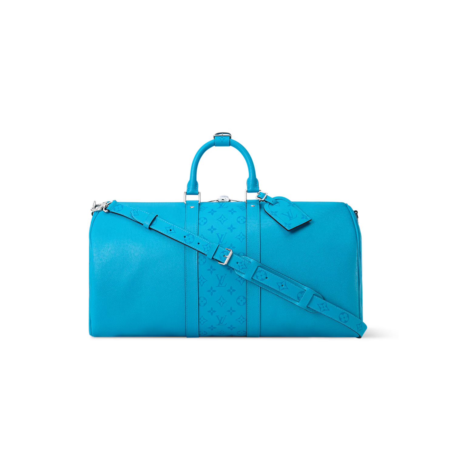 L0vis Vvtt0n Keepall Bandouliere 50 Travel Bag 19.7in/ 50cm Tropical Blue Silver Hardware For Men M27791