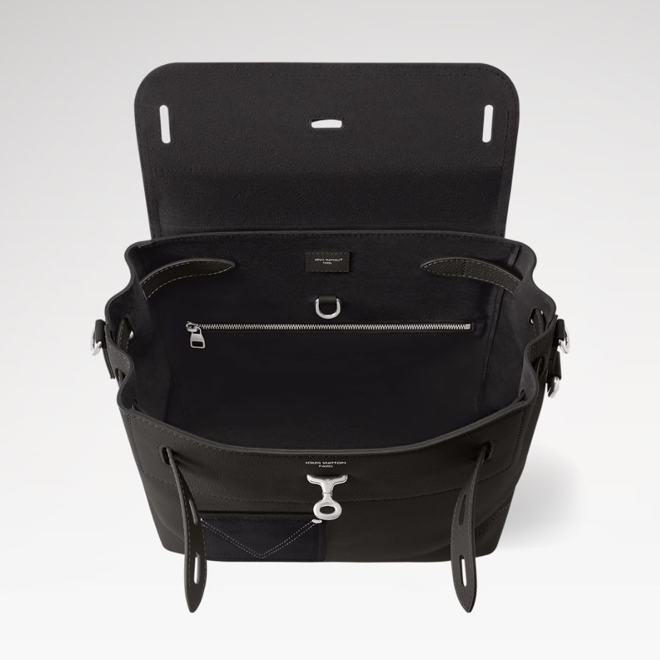 L0vis Vvtt0n Steamer 30 Top Handle Bag 12.6in/ 32cm Black Silver Hardware For Men M27061