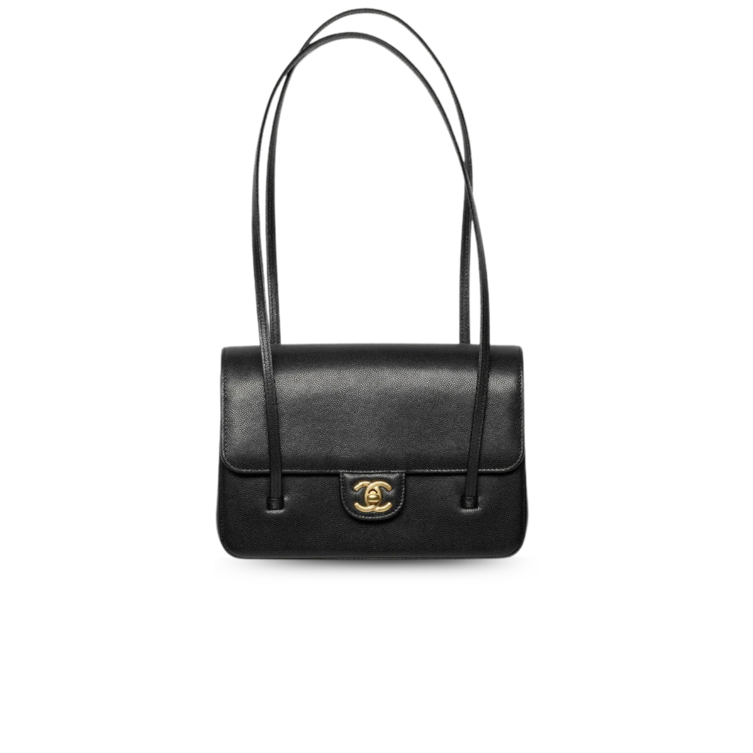 Ch**el Flap Bag Small Shoulder 8.7in/ 22cm Black Gold Hardware For Women AS6130-B23483-94305