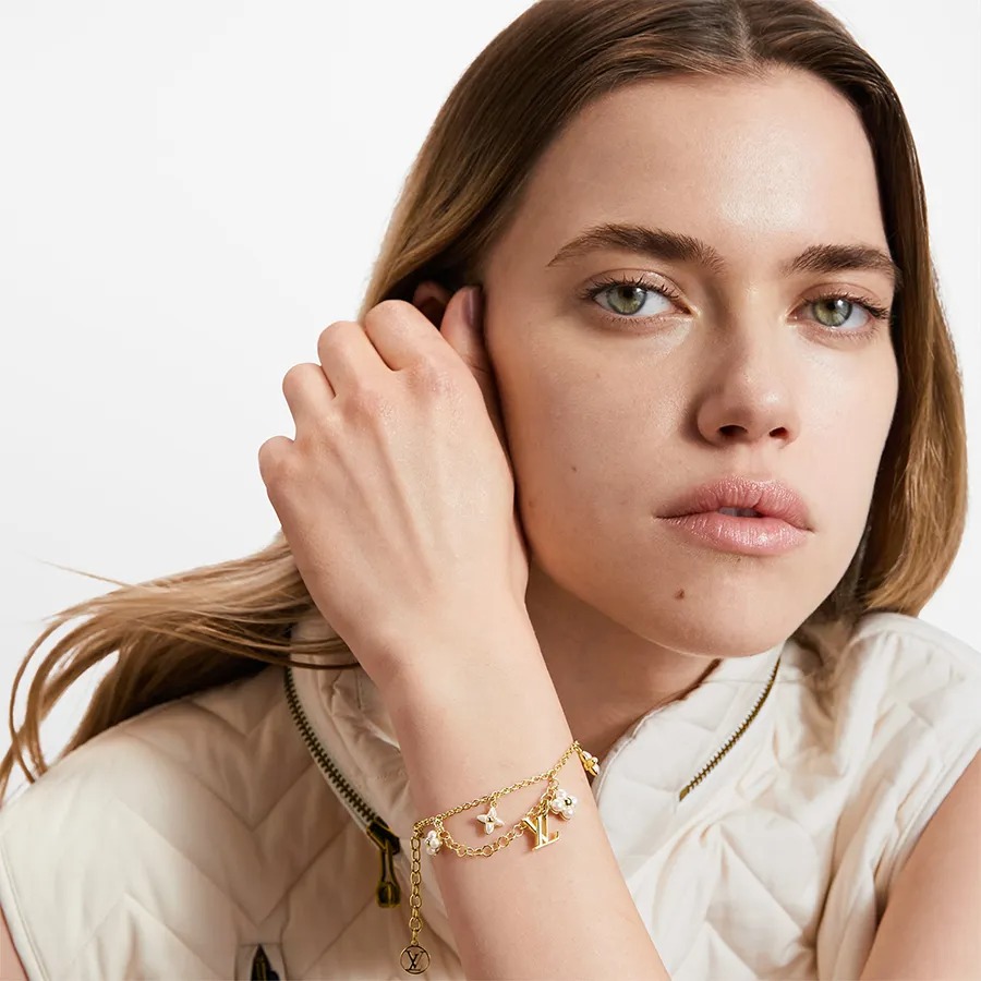 L0vis Vvtt0n LV Floragram Bracelet White Gold Hardware For Women M0940A