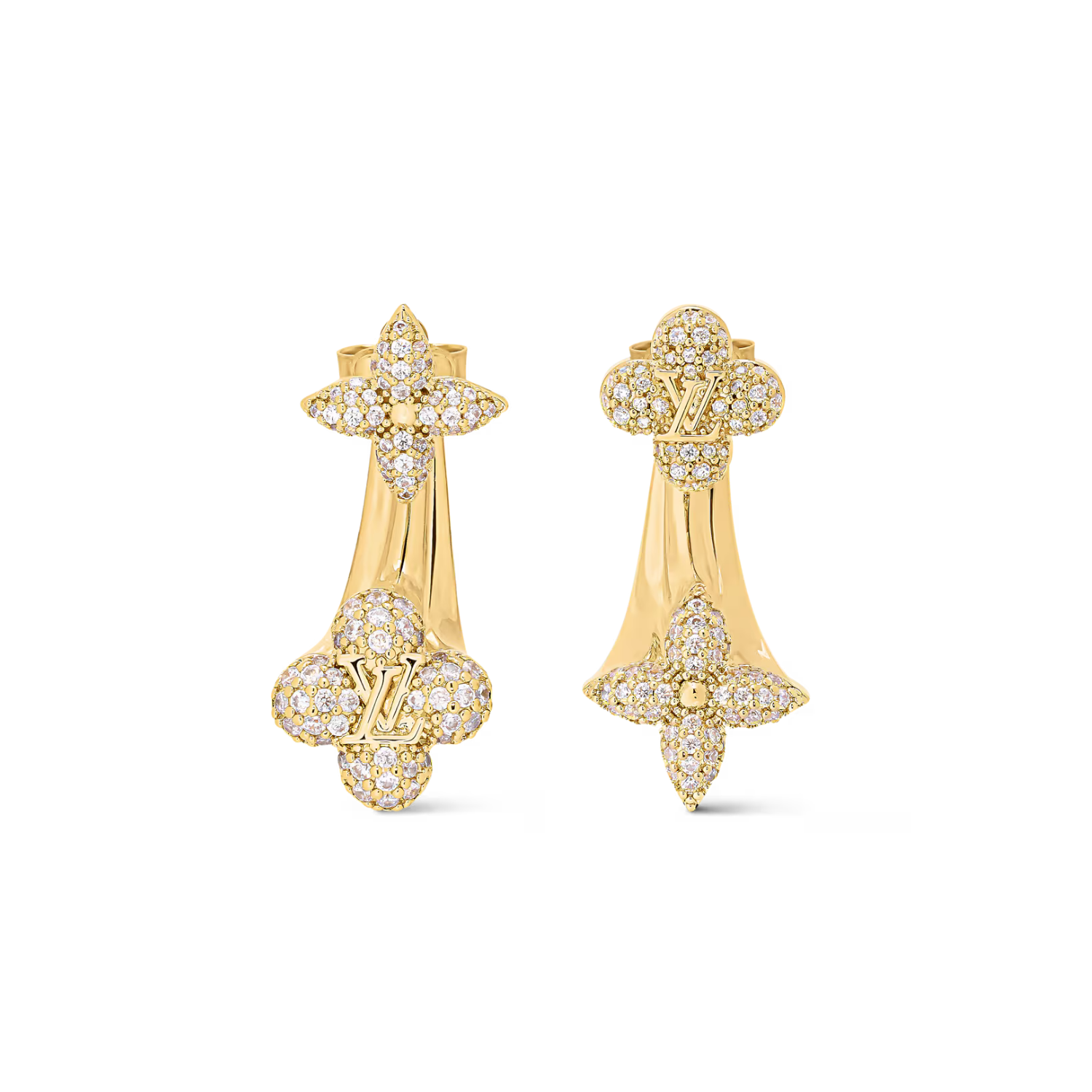 L0vis Vvtt0n LV Flower Comet Earrings Gold Hardware For Women M03520