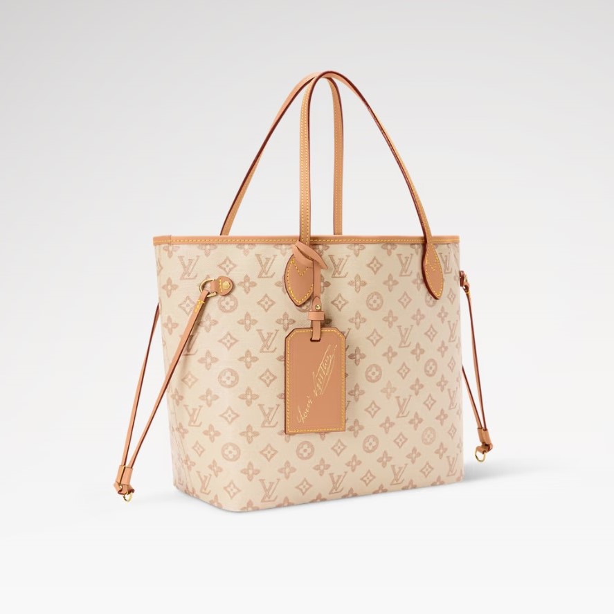 L0vis Vvtt0n Neverfull MM Tote Bag 12.2in/ 31cm Monogram Origine Lin Gold Hardware For Women M27521