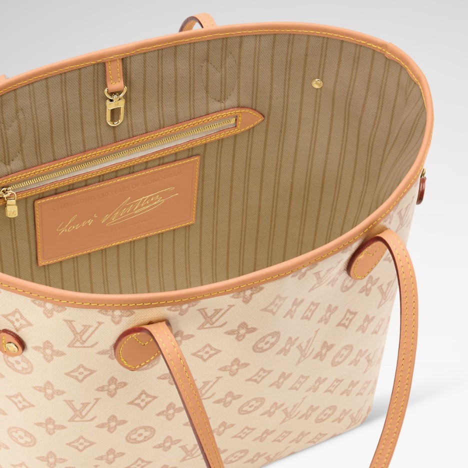 L0vis Vvtt0n Neverfull MM Tote Bag 12.2in/ 31cm Monogram Origine Lin Gold Hardware For Women M27521