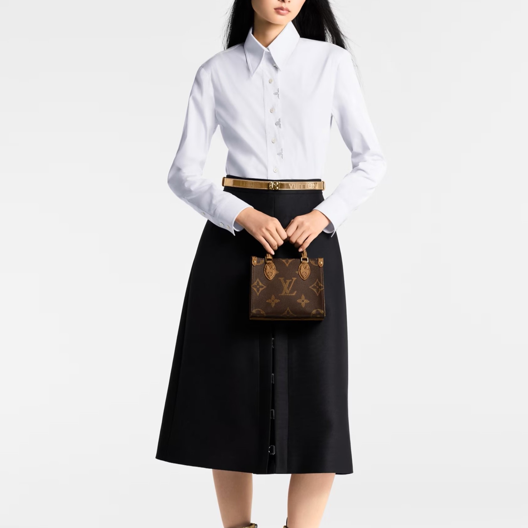 L0vis Vvtt0n OnTheGo BB Tote Bag 7.1in/ 18cm Monogram Reverse Gold Hardware For Women M46839