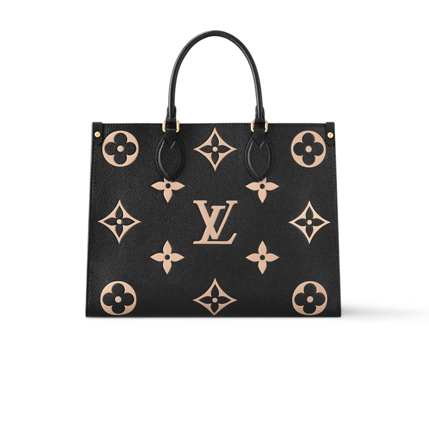 L0vis Vvtt0n OnTheGo MM Tote Bag 13.8in/ 35cm Black/Beige Gold Hardware For Women M45495