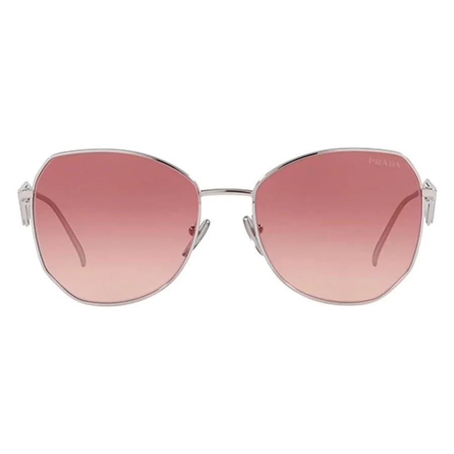 Pra*a Sunglasses With Triangle Logo Silver For Women