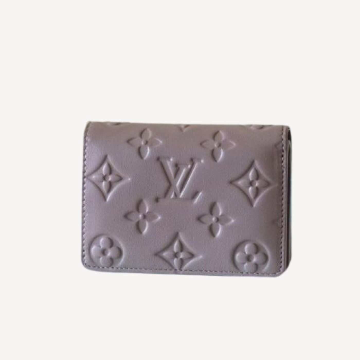 Lou Wallet Monogram Embossed Light Brown For Women 4.3in/11cm