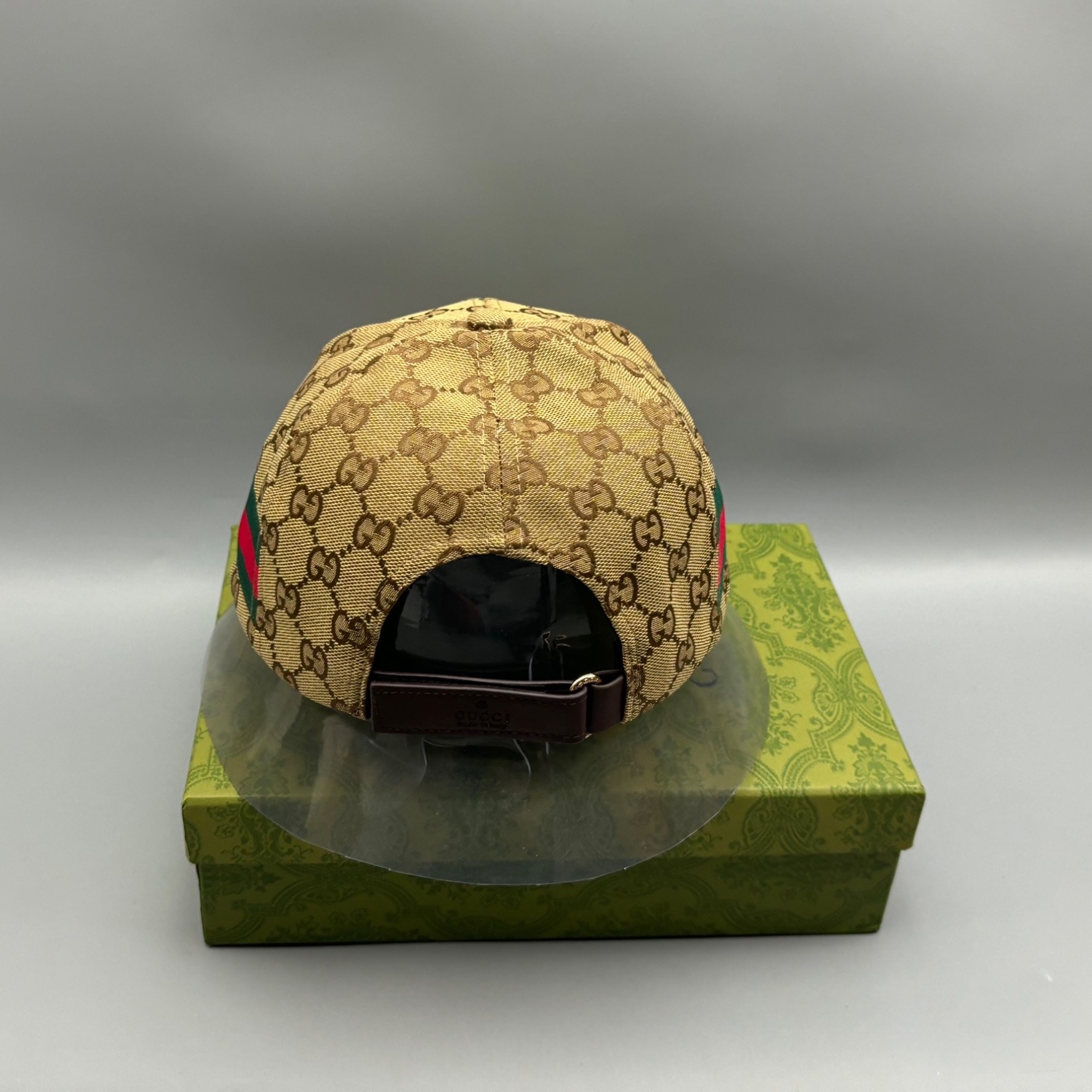 Gvc*1 Original GG Canvas Baseball Hat With Web Beige GG Hat