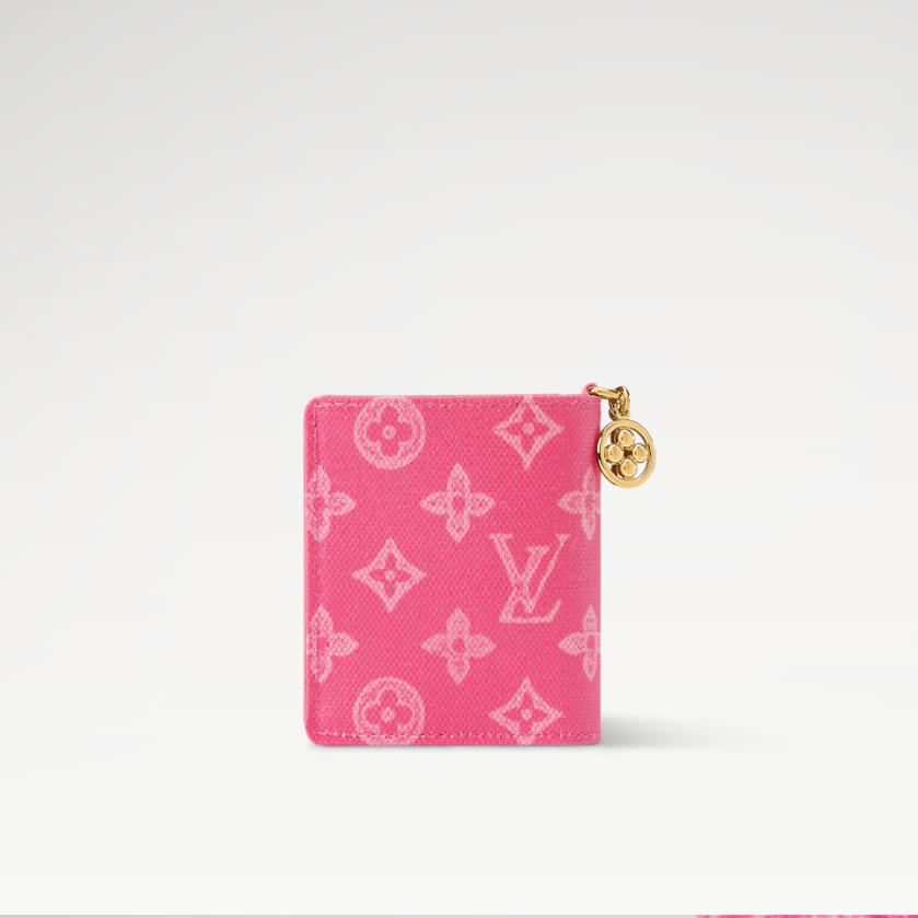 L0vis Vvtt0n LV Charms Pocket Wallet Monogram Origine Rose Ruban For Women 3.9in/10cm M27680