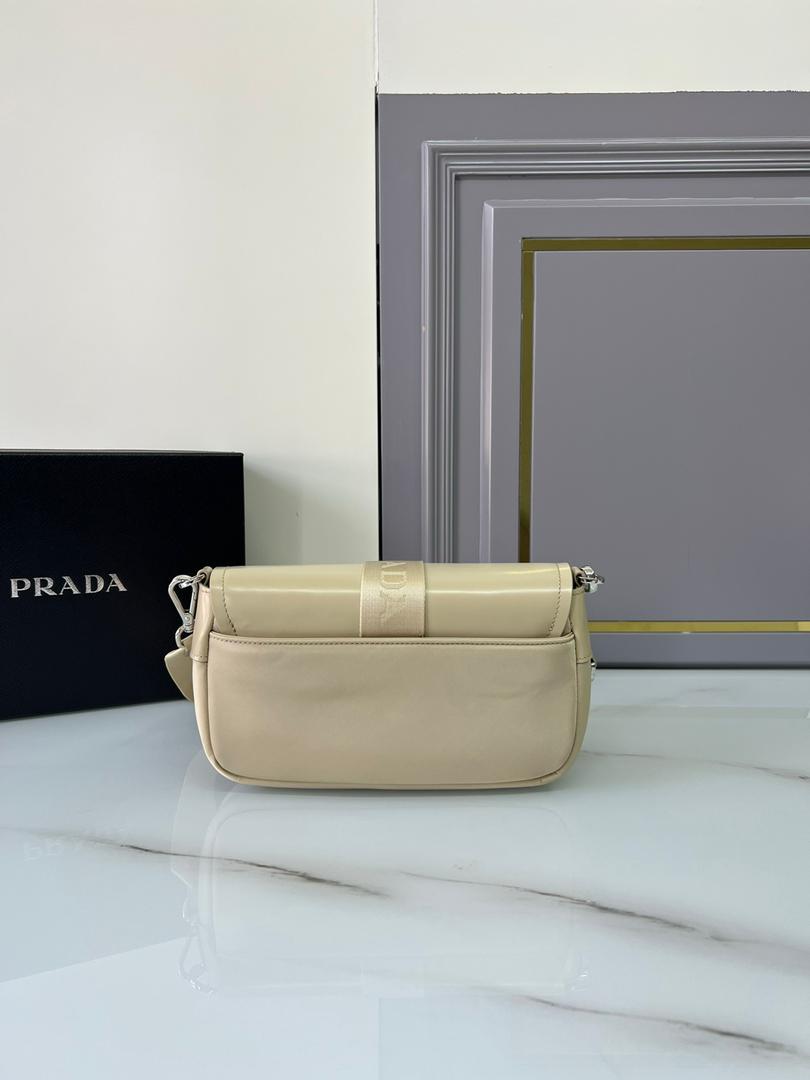 Pra*a Pocket Nylon And Brushed Bag Beige For Women, Women’s Bags 9in/23cm 1BD295_789_F0F24_V_BFO