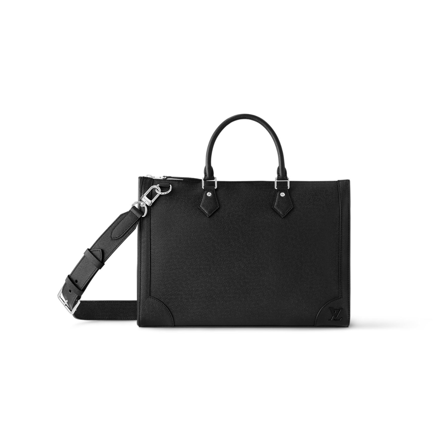 L0vis Vvtt0n Slim Briefcase Taiga Black For Men 15.7in/40cm M30810