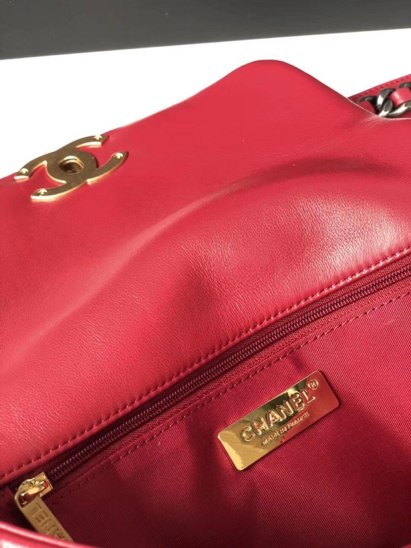 Ch**el 19 Handbag 26cm Red For Women AS1160