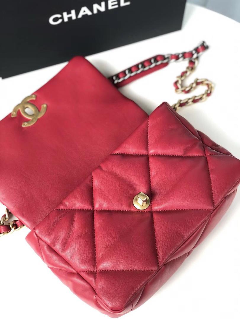 Ch**el 19 Handbag 26cm Red For Women AS1160