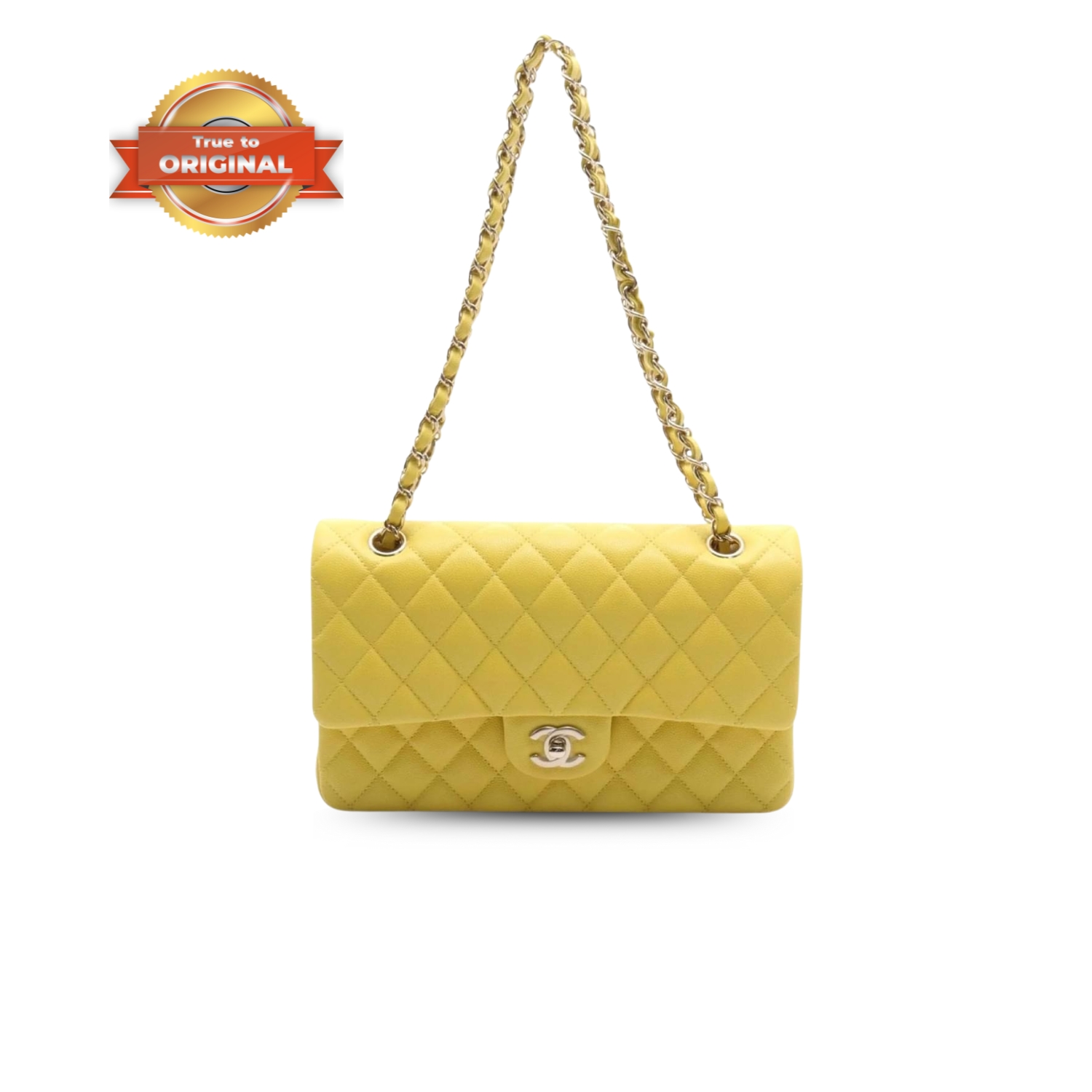 [True-to-ORIGINAL] Ch**el 11.12 Classic Double Flap Yellow For Women 10in/25.5cm
