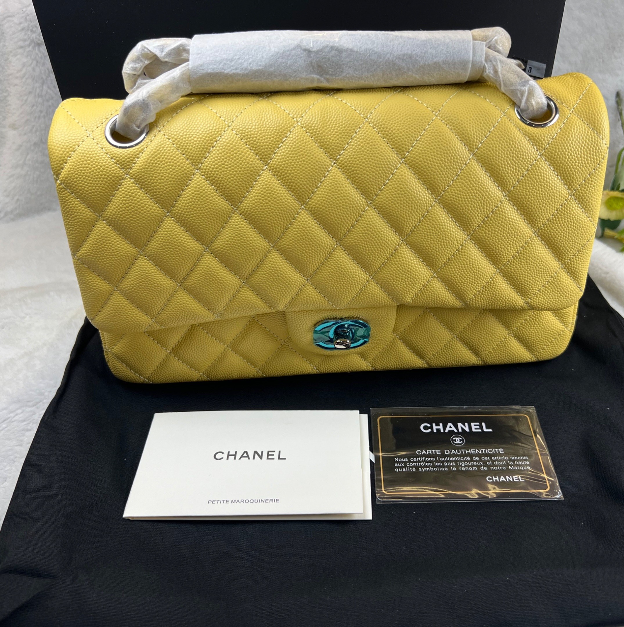 [True-to-ORIGINAL] Ch**el 11.12 Classic Double Flap Yellow For Women 10in/25.5cm
