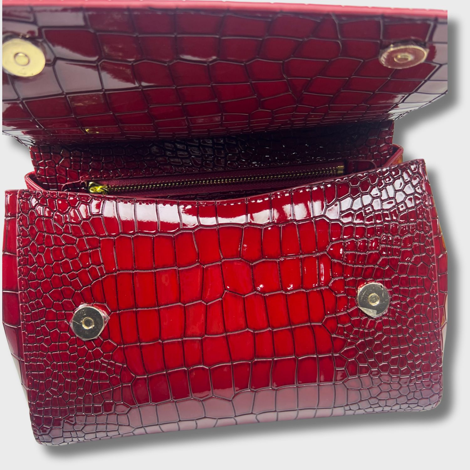 Dolce & Gabbana Medium Sicily Bag In Foiled Crocodile-Print Burgundy For Women 10.2in/26cm DG