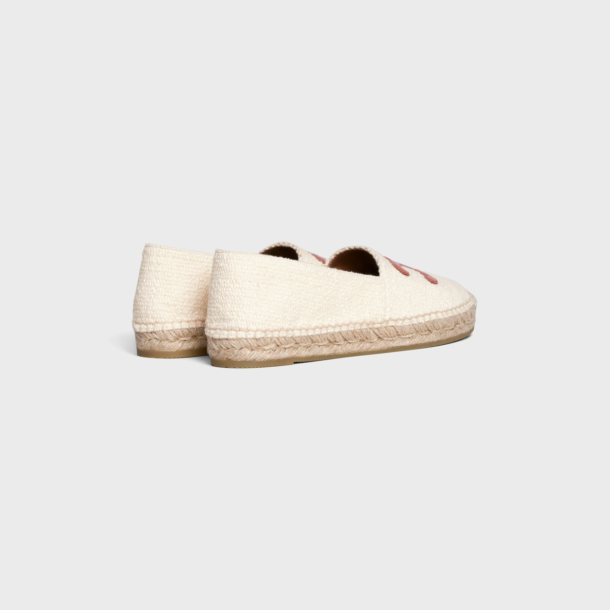 Ce1i*e Flat Espadrille With Triomphe Patch Signature In Tweed White For Women 354432278C.01CR