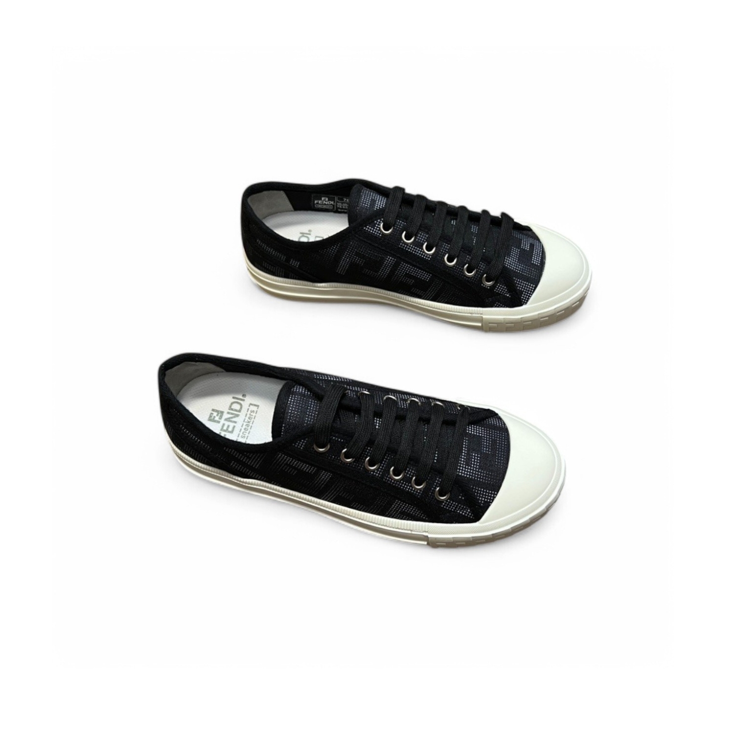 F**di FD Domino Fabric Low-Tops Sneakers Black For Men