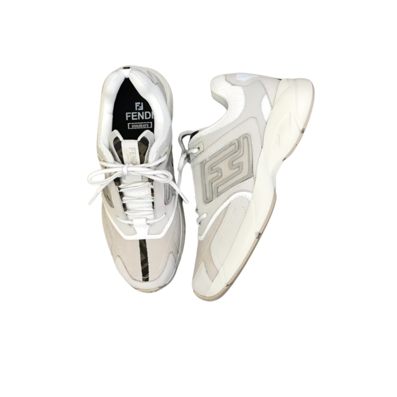 F**di FD Faster Trainers Sneakers White For Men 7E1555AKX6F1ICF