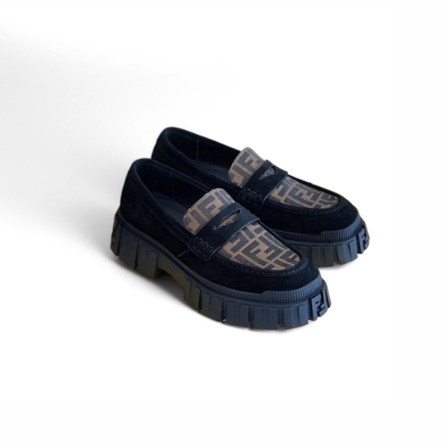 F**di FD O’Lock Nubuck Loafers Brown For Men