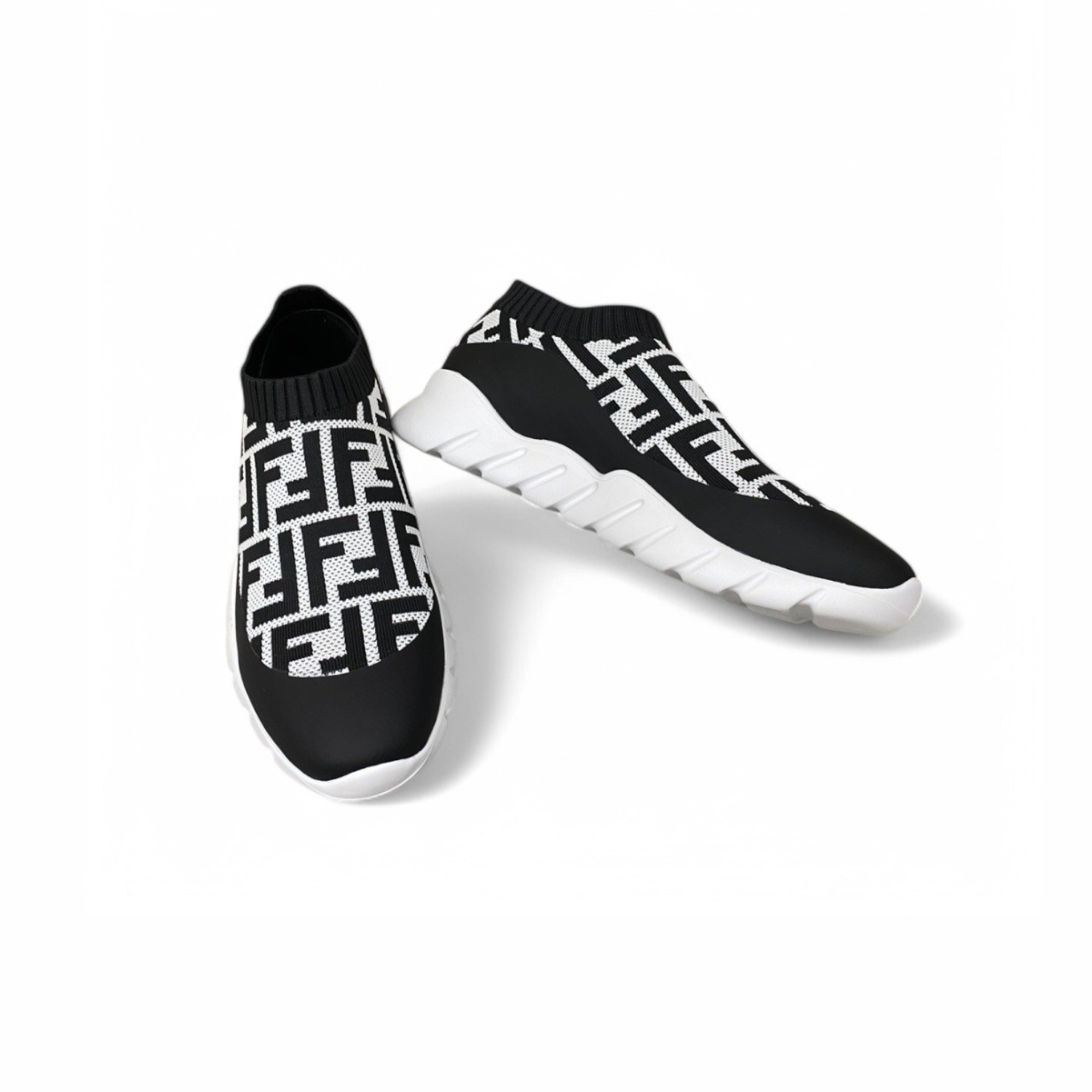F**di FD Slip-On Sneakers Black And White For Men
