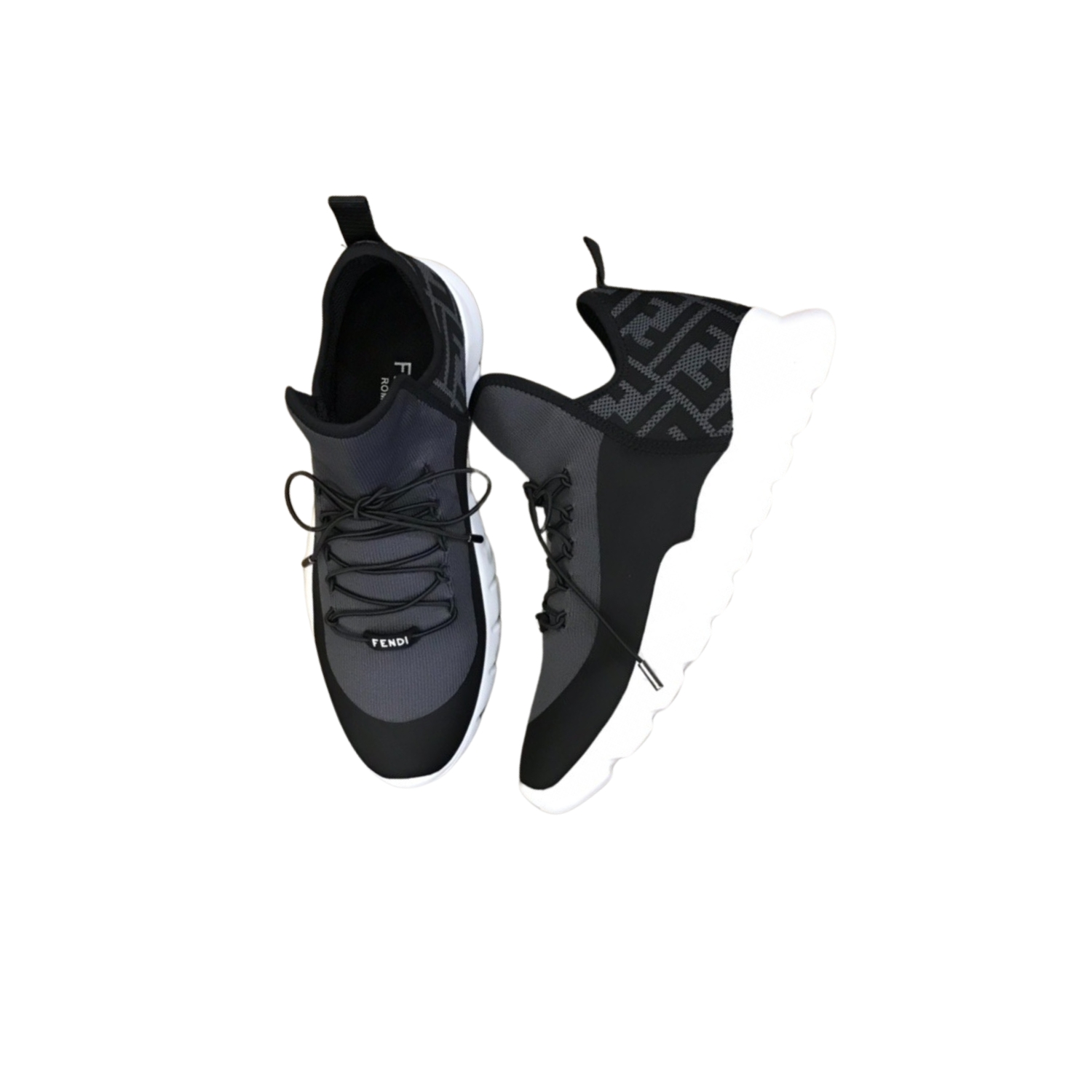 F**di FD Technical Mesh High-Tops Sneakers Grey For Men