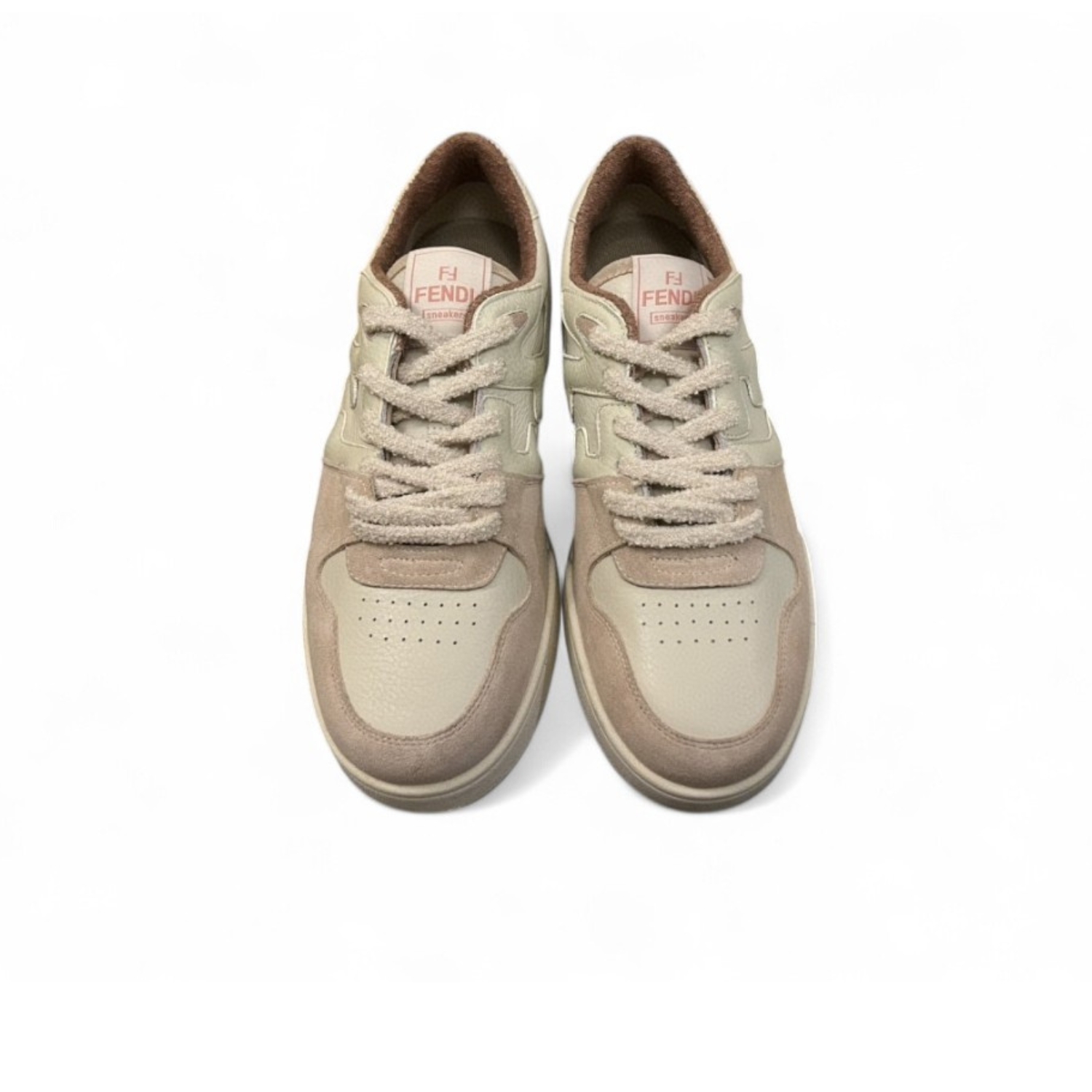 F**di Match Low Tops Sneakers Beige/Brown For Men 7E1493