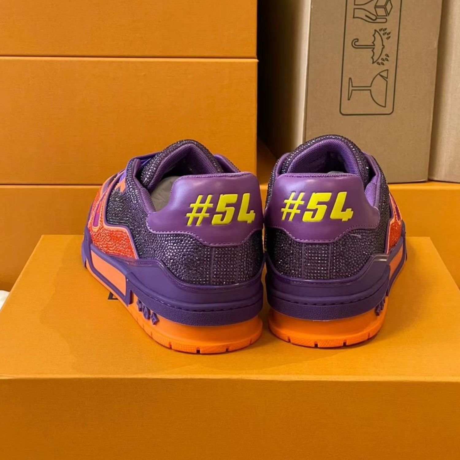 L0vis Vuittion LV Trainer Sneaker Purple For Men LV 1AA6QF