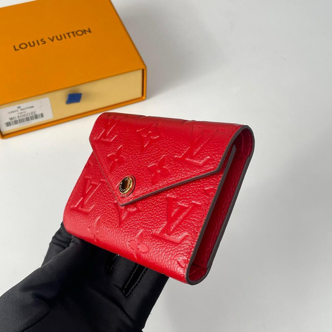 L0vis Vvtt0n Victorine Wallet Scarlet Red For Women, Women’s Wallet 4.7in/12cm LV M63701
