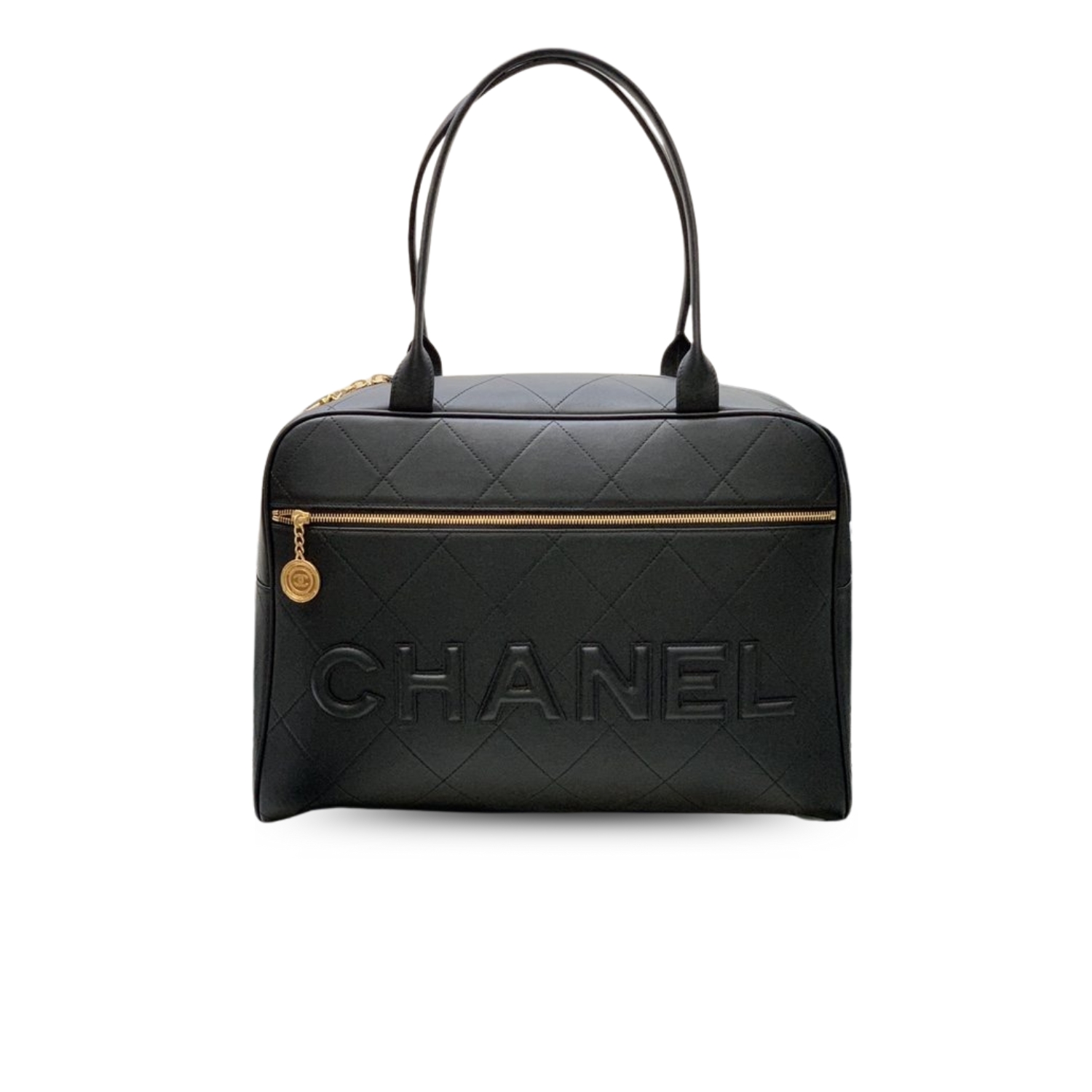 Ch**el Maxi Bowling Bag Black For Women 45cm / 17.7in
