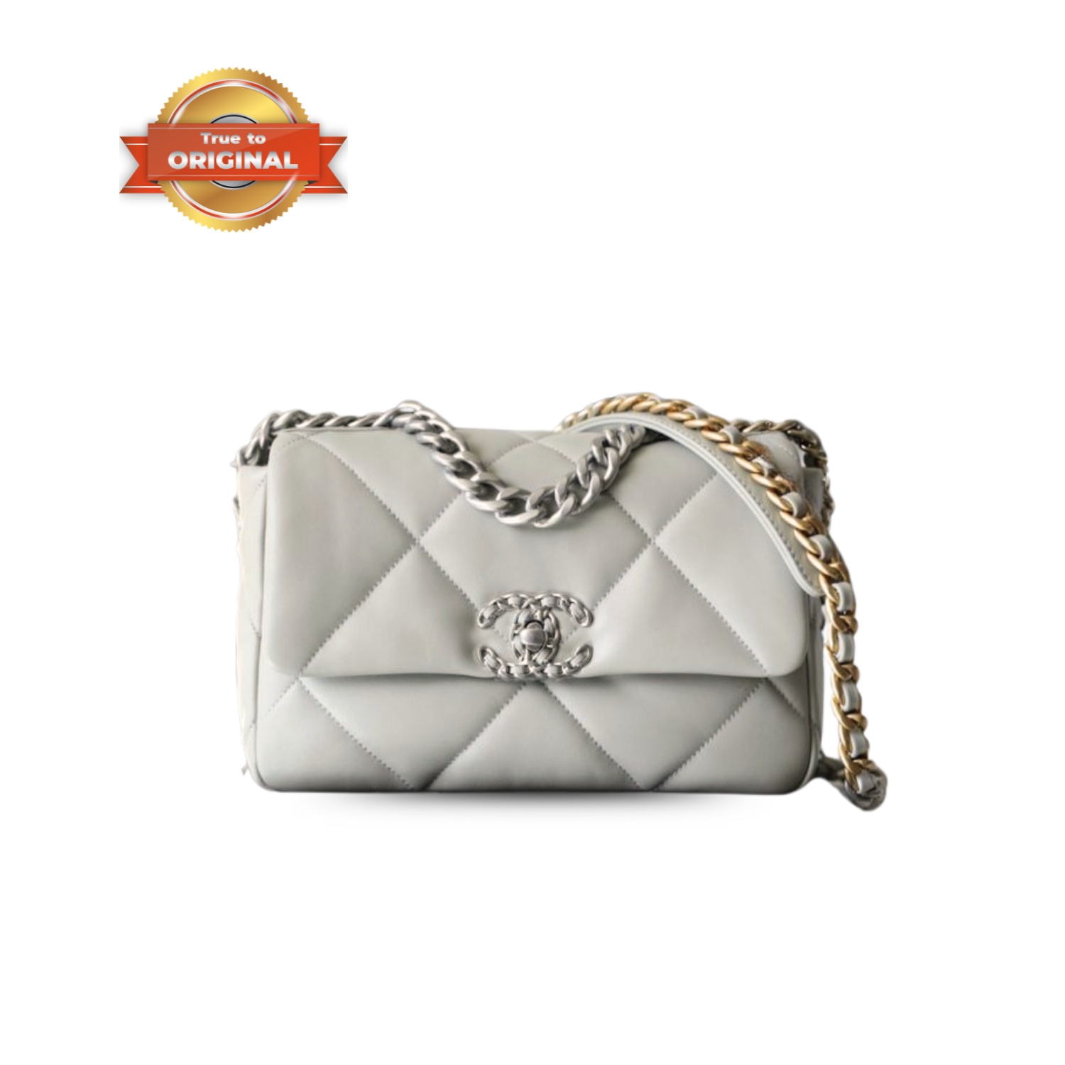 [True-to-ORIGINAL] Ch**el Classic Flap Bag Grey For Women 10.2in/26cm