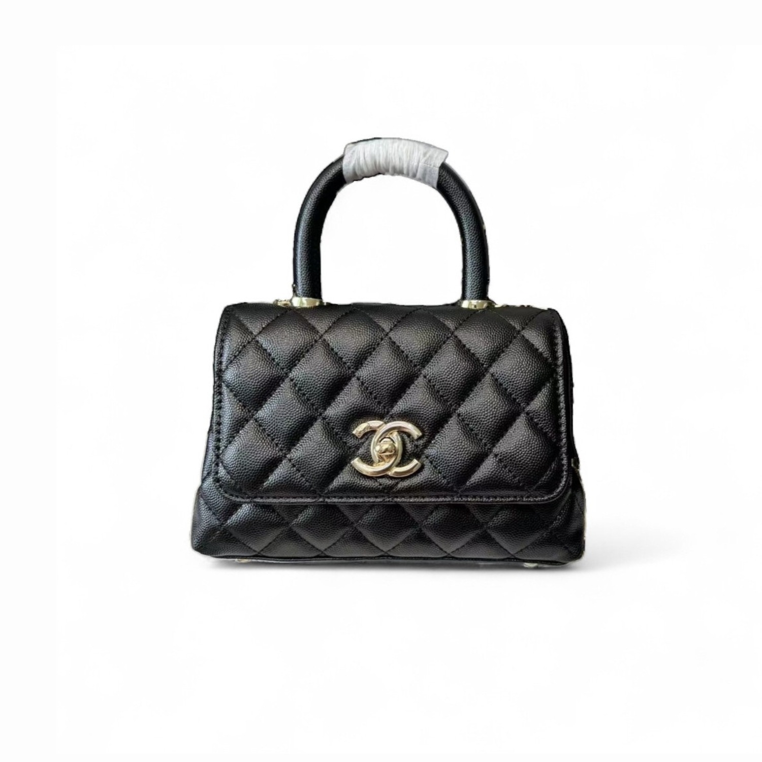 Ch**el Classic Mini Flapbag Top Handle Black For Women 7.5in/19cm