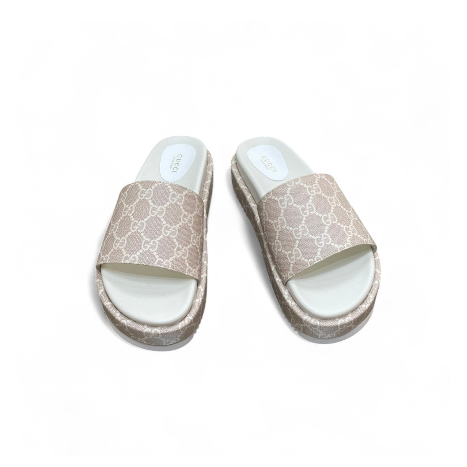 Gvc*1 Jumbo Gg Platform Slide Sandal Beige For Women