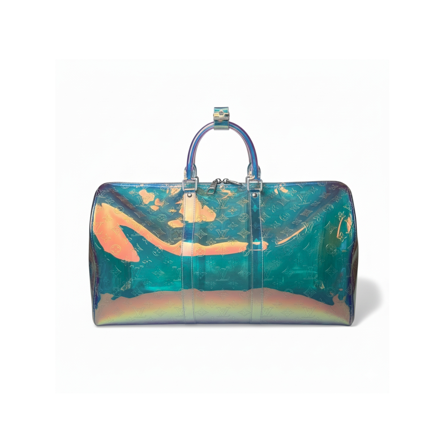 L0vis Vvtt0n Keepall Bandouliere 50 Monogram PVC Iridescent Prism By Virgil Abloh 19.7in/50cm LV M53271