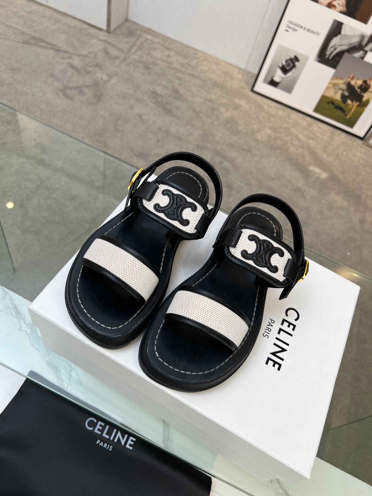 Ce1i*e Clea Triomphe Sandal Black For Women