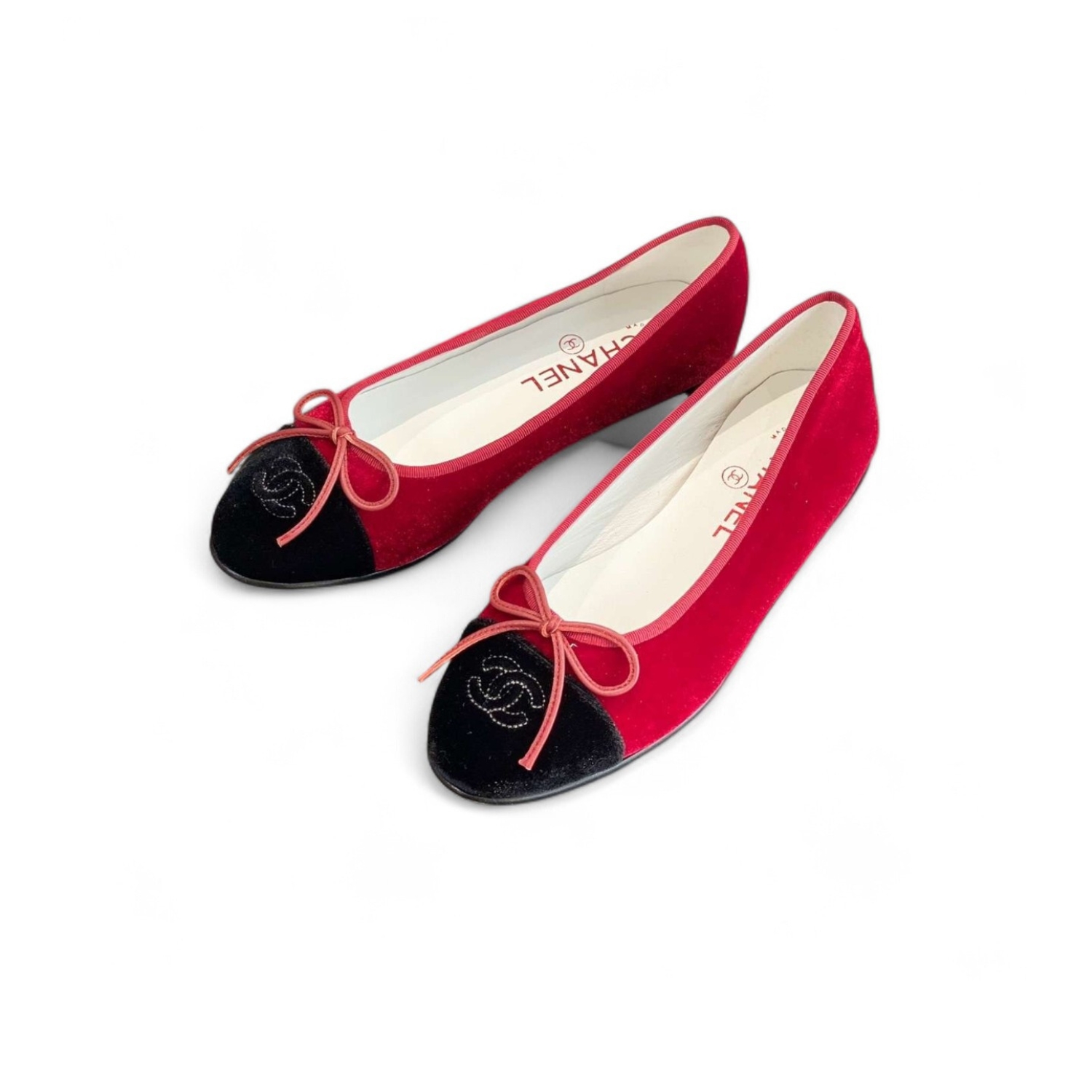 Ch**el Ballet Flats Red For Women