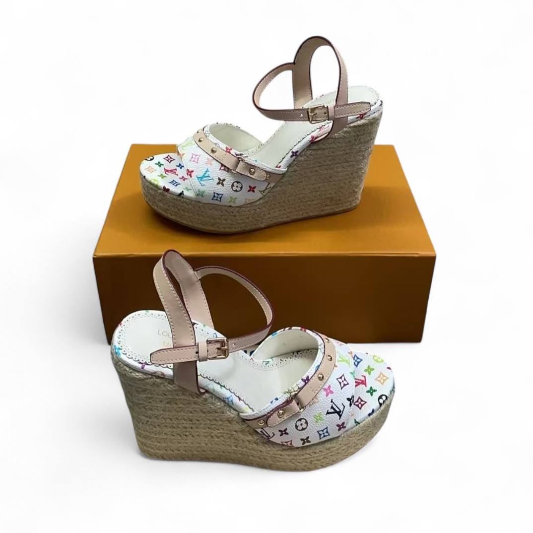 L0vis Vvtt0n LV x TM Helios Wedge Sandal White For Women 1AGYX0