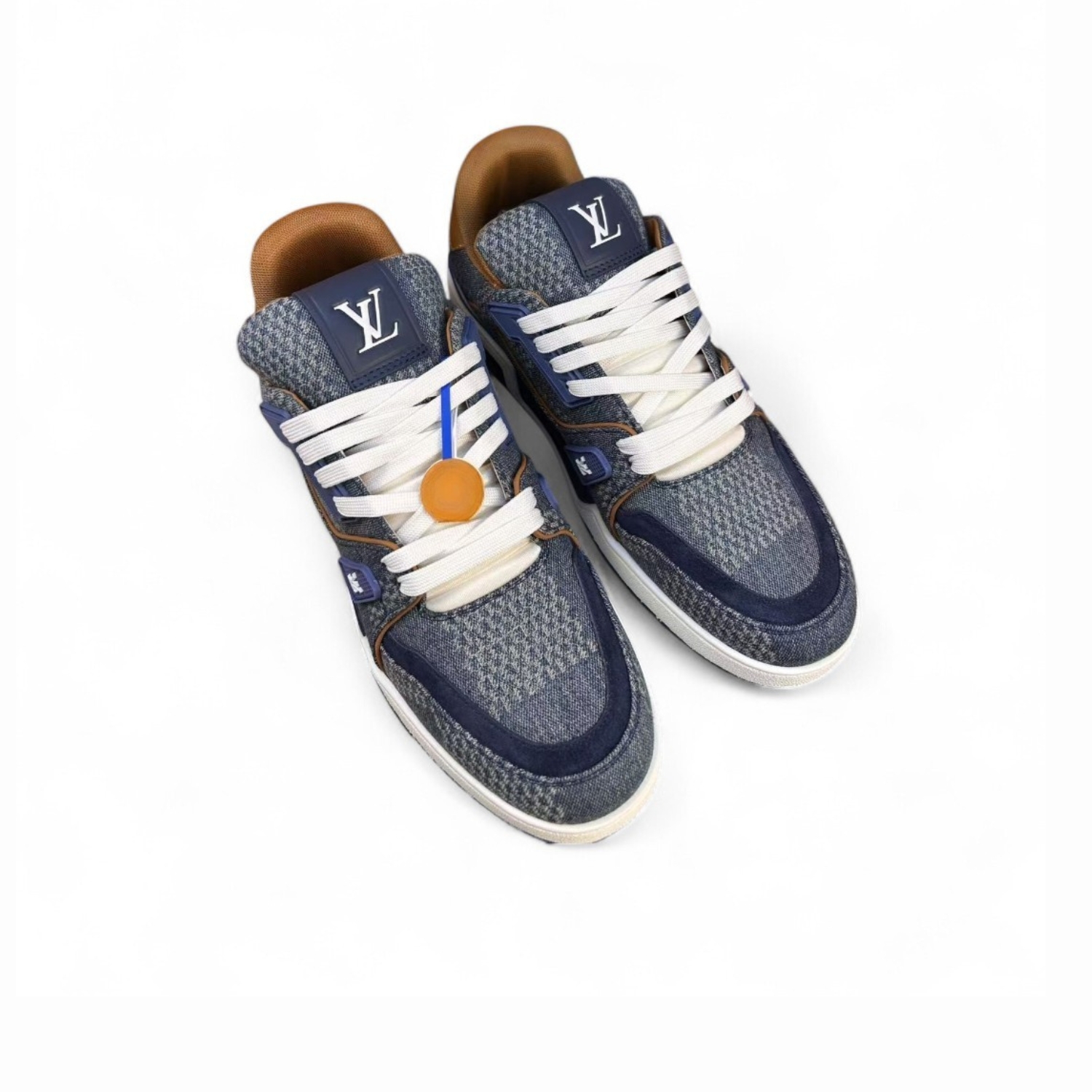 L0vis Vvtt0n LV Trainer Sneaker Denim For Men 1AD6DK