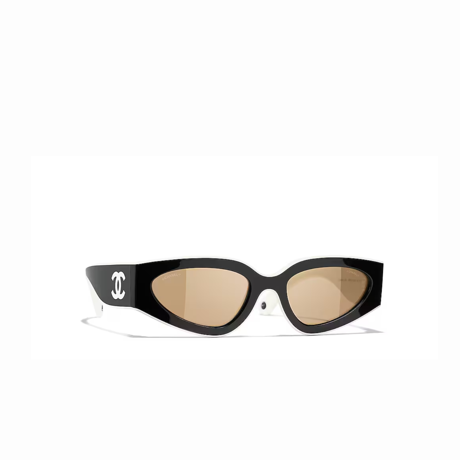 Ch**el Rectangular Sporty Sunglasses Black & White
