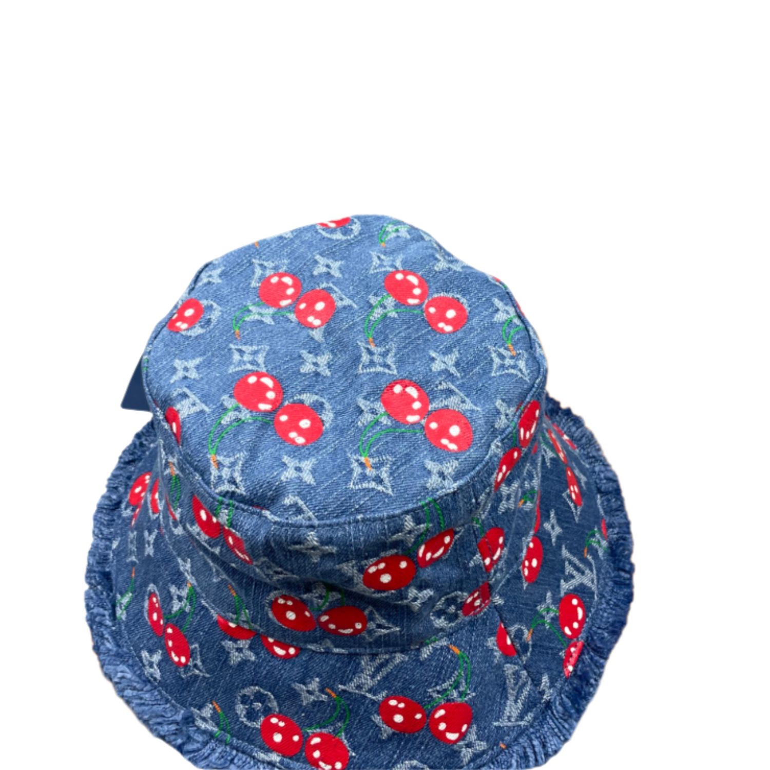 L0vis Vvtt0n LV x TM Denim Cerise Bucket Hat Blue For Women M5032M
