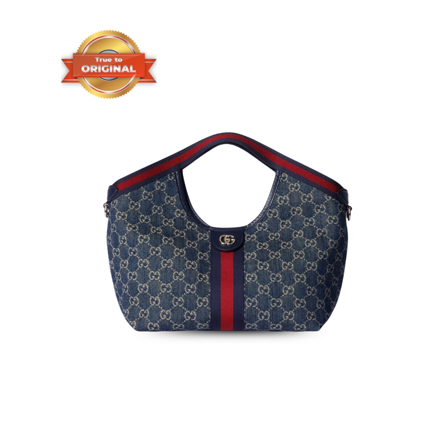 [True-to-ORIGINAL] Gvc*1 Giglio Small Tote Bag Blue And White GG Denim For Women 9.8in/25cm ‎860845 FAFRW 8864