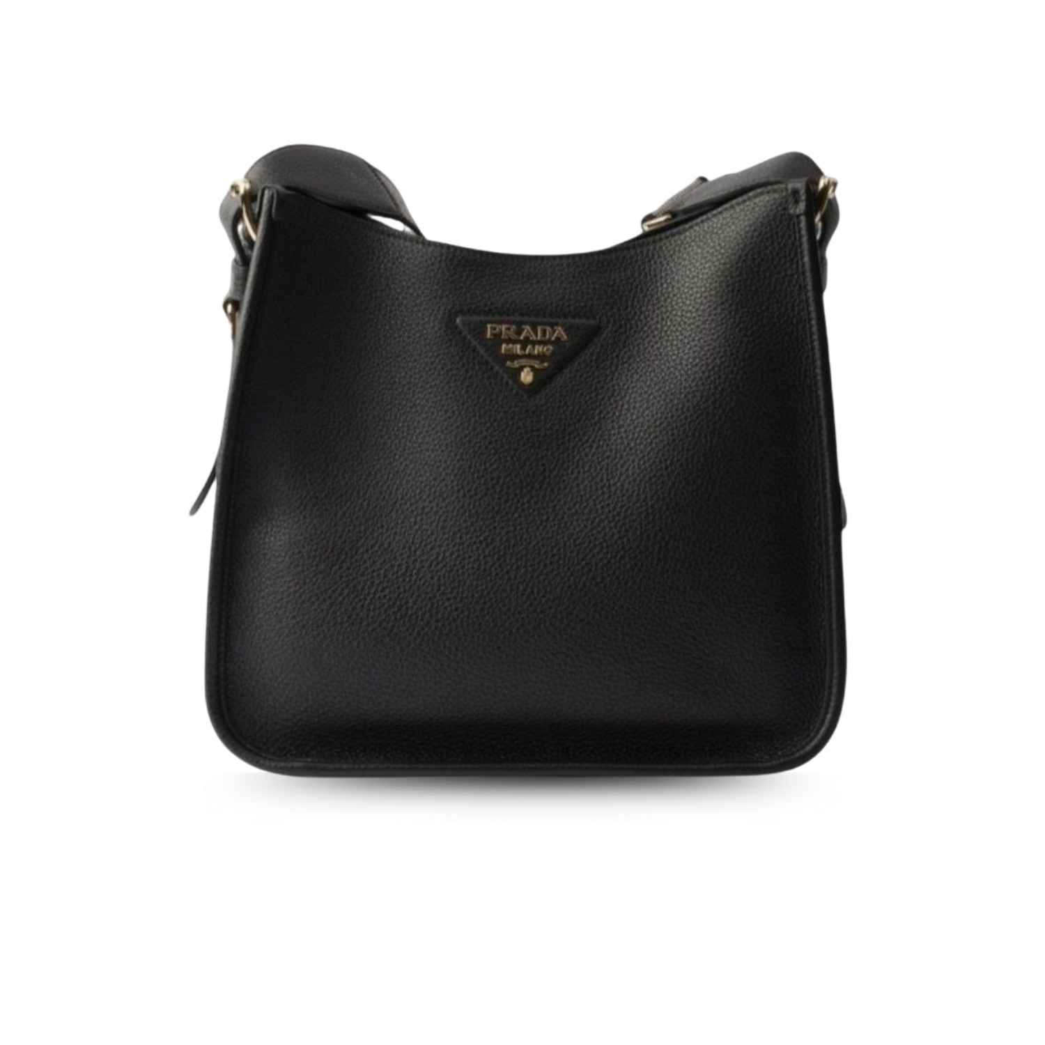 Pra*a Medium Leather Bag Black For Women 11in/28cm 1BC073_2DKV_F0632_V_7NO