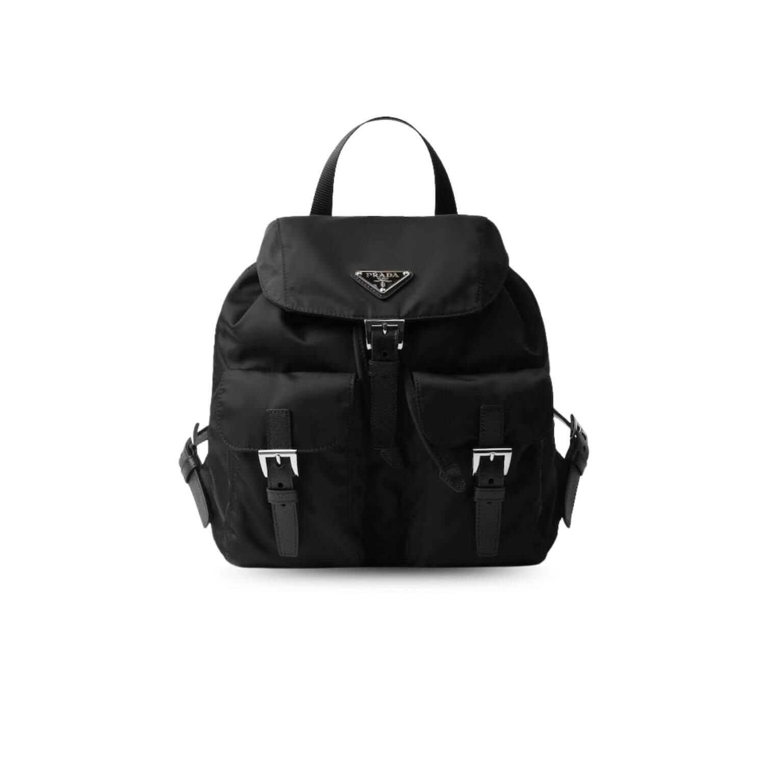 Pra*a Small Re-Nylon Backpack Black For Women, Women’s Bags 11in/28cm 1BZ677_RV44_F0002_V_OOO
