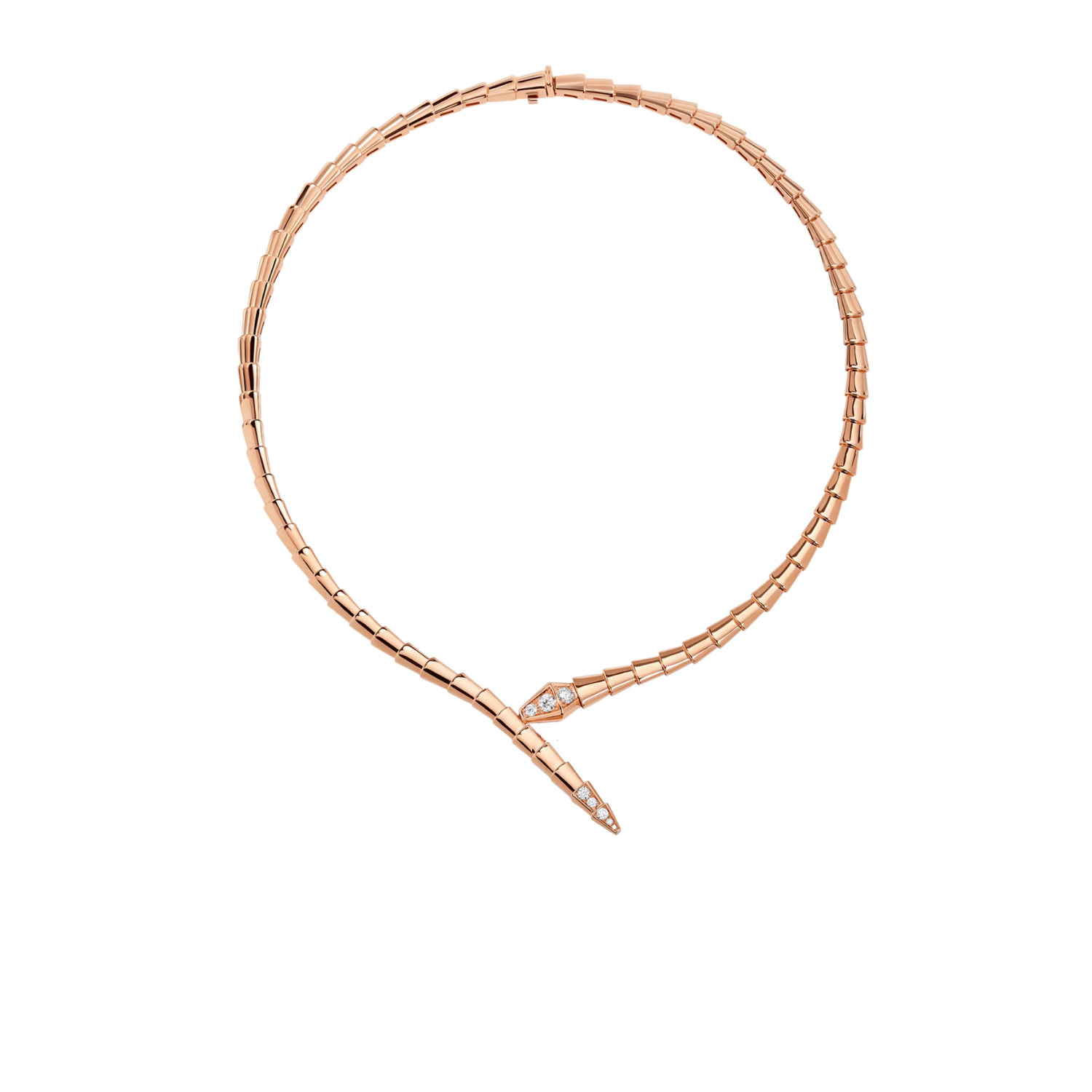 Bv1g*ai Serpenti Viper Necklace Rose Gold For Women