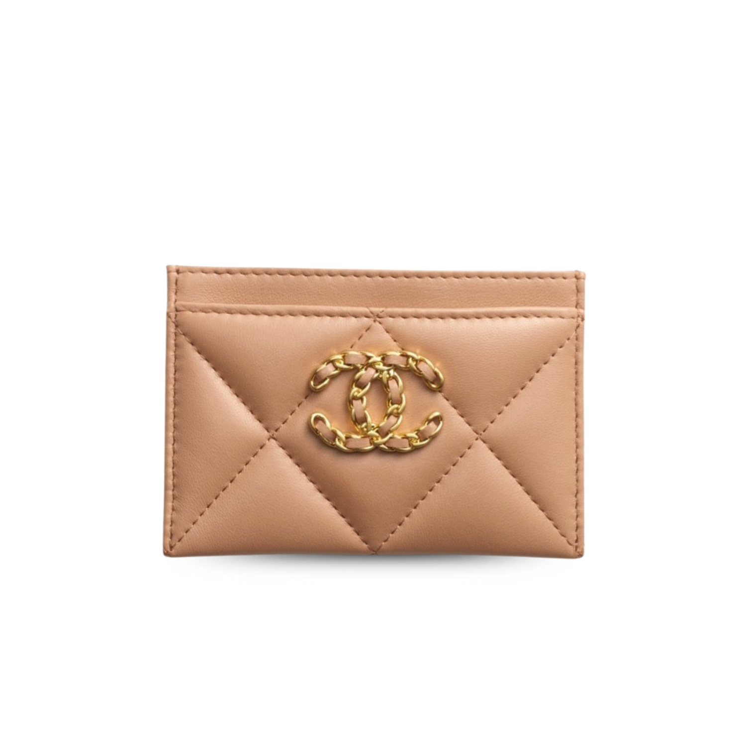 Ch**el 19 Card Holder Dark Beige For Women 4.4in/11.2cm AP1167 B04852 NZG77