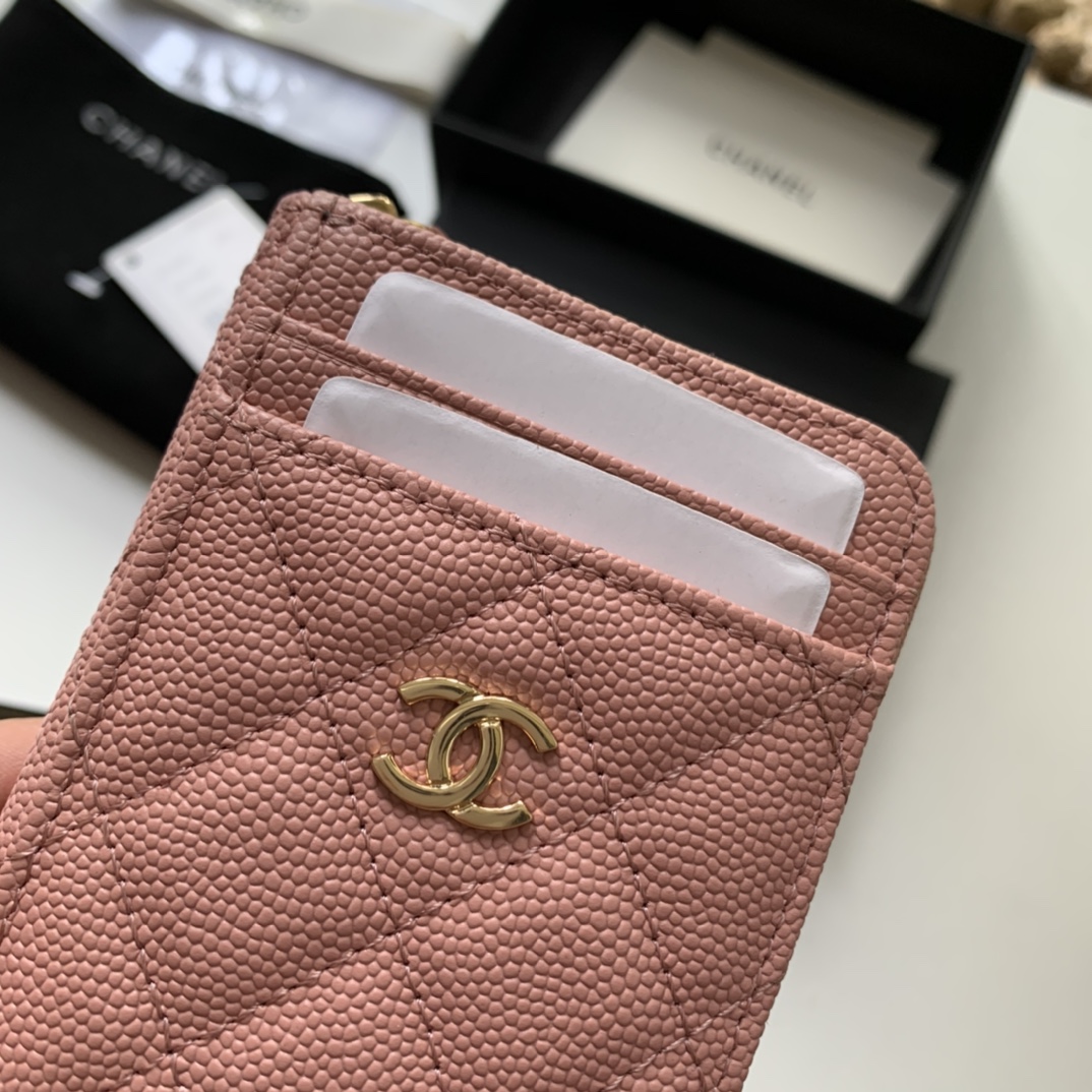 Ch**el Zipped Coin Purse Pink Bag For Women 10.9cm/4.3in AP1650 Y33352 NI687