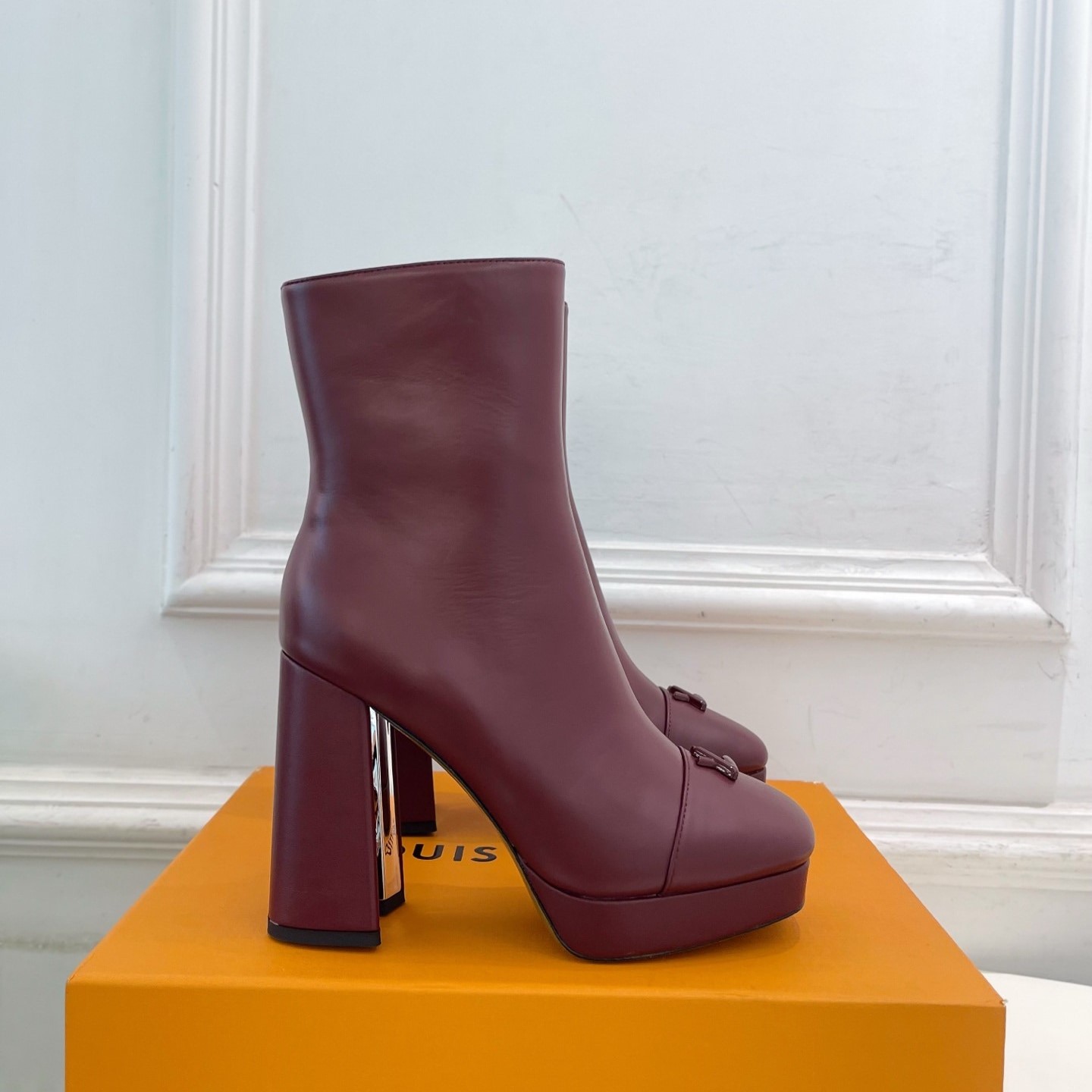 L0vis Vvtt0n Swing Platform Ankle Boots Bordeaux Red For Women