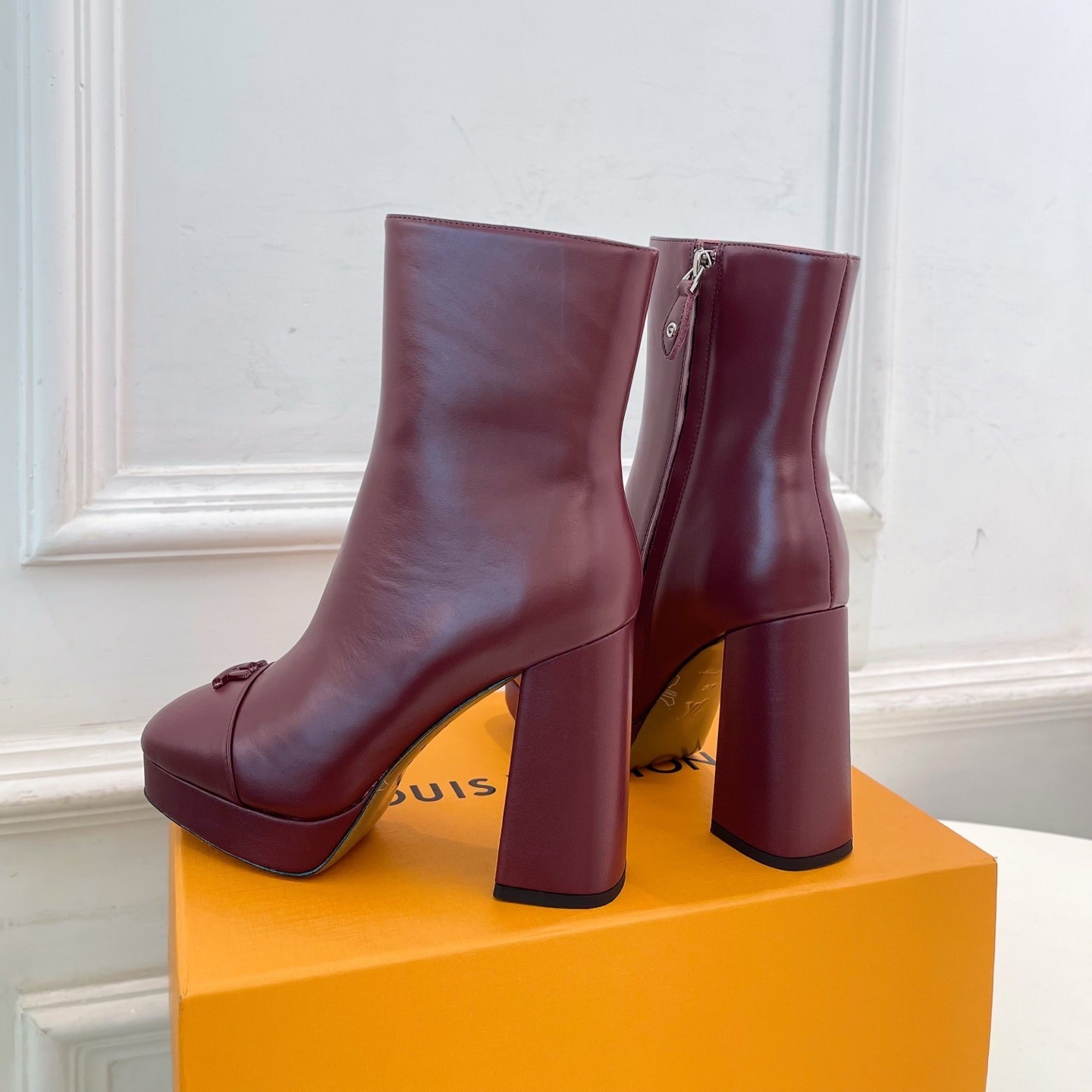 L0vis Vvtt0n Swing Platform Ankle Boots Bordeaux Red For Women