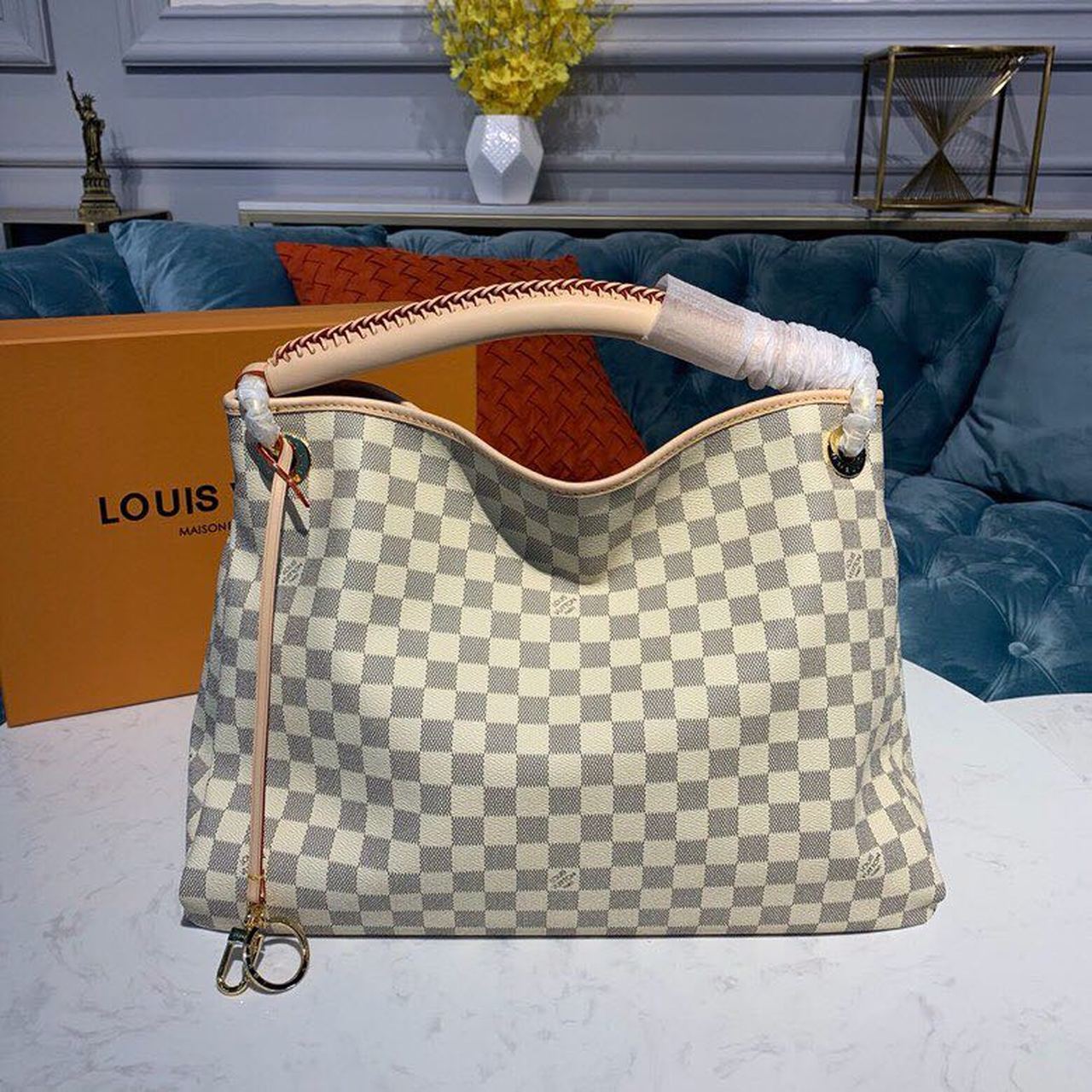L0vis Vvtt0n Artsy MM Damier Azur Canvas For Women, Women’s Handbags 16.1in/41cm LV N40253