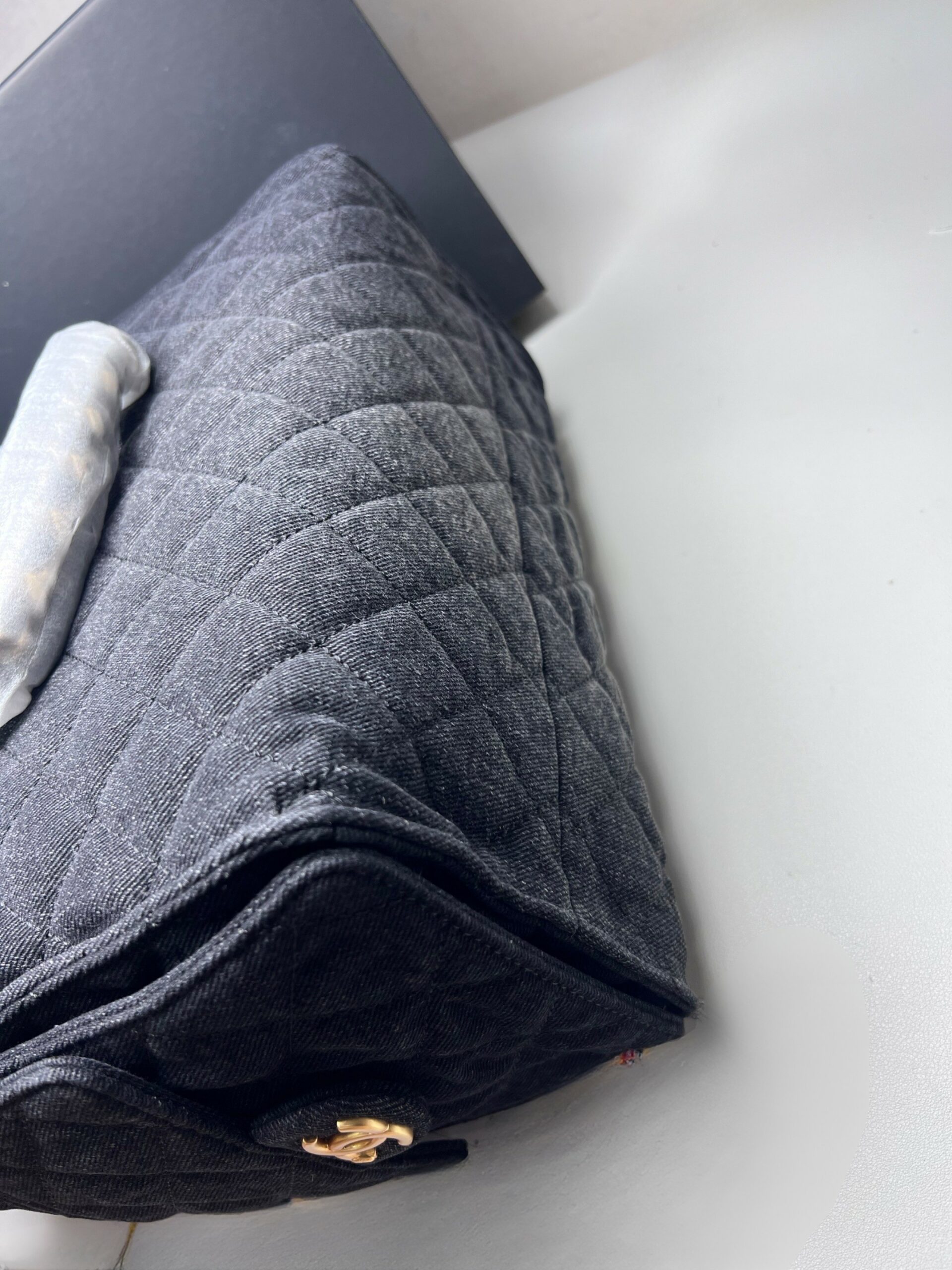 Ch**el 25 Medium Handbag Denim Black For Women 11.8in/30cm AS5311-B20520-U0725